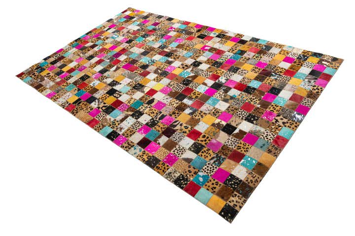 5' 1 x 8' 1 Cowhide Leather Rug