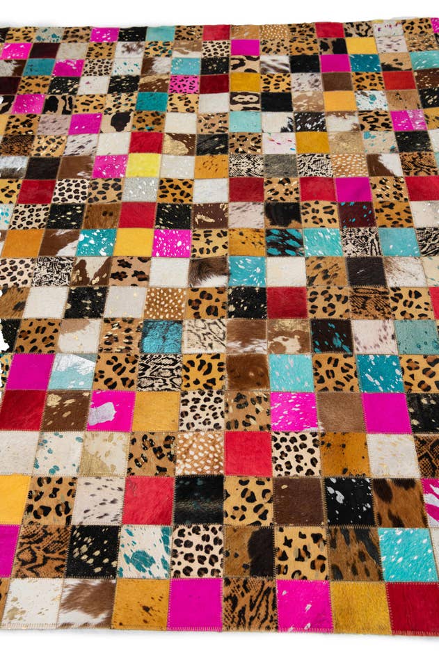 Detail image of 5' 1 x 8' 1 Cowhide Leather Rug