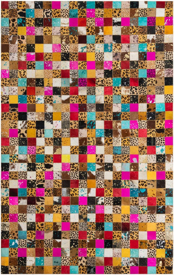 Detail image of 5' 1 x 8' 1 Cowhide Leather Rug