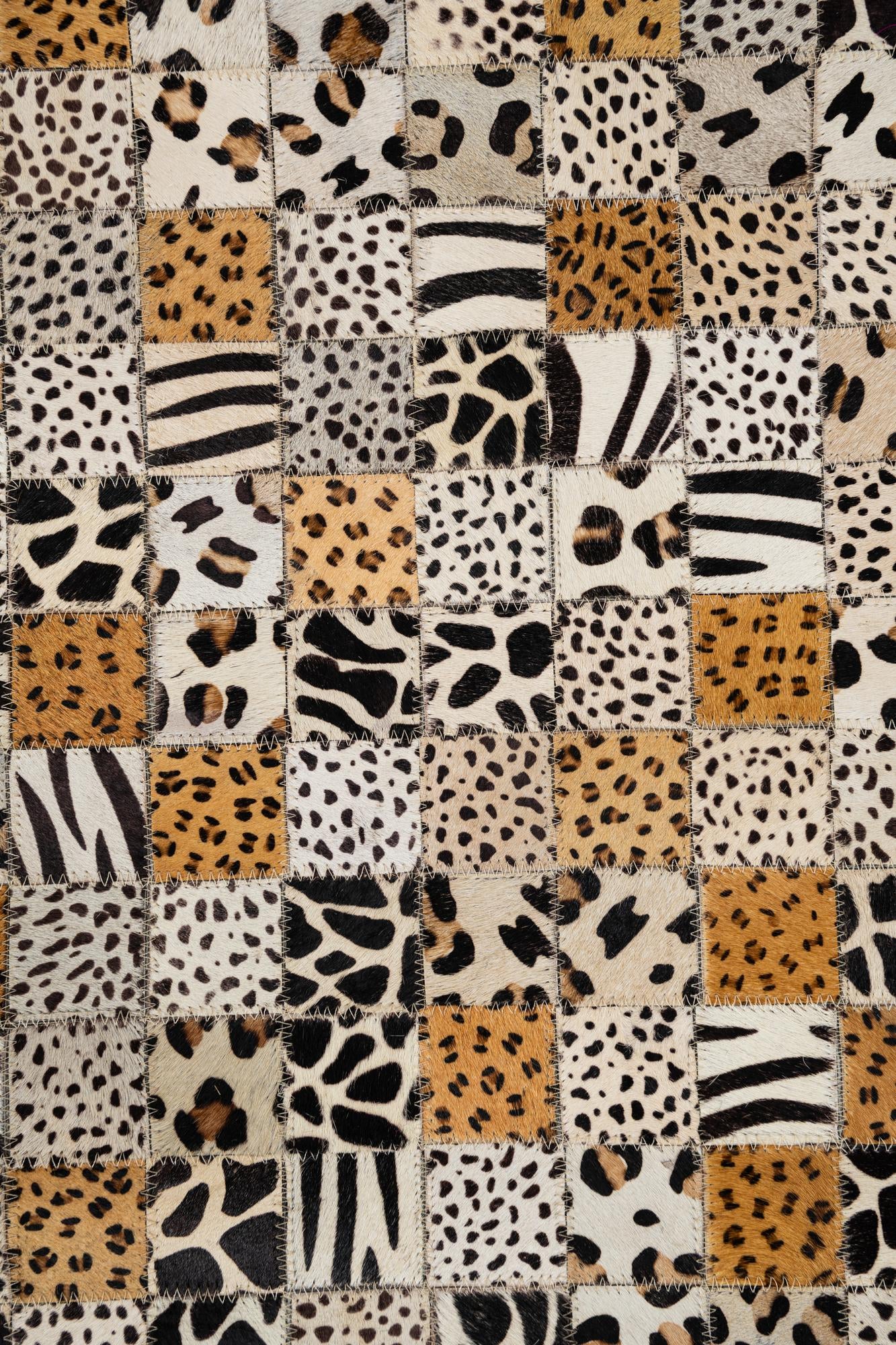 5' 1 x 8' 1 Cowhide Leather Rug