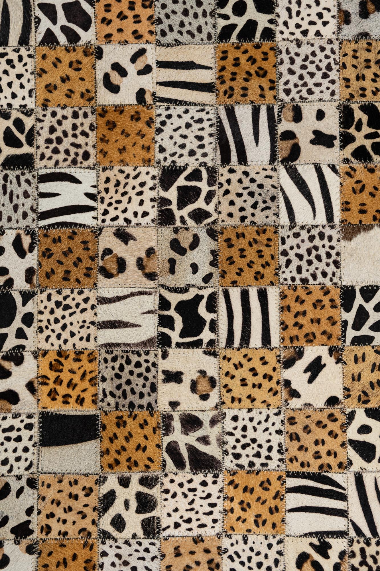 5' 1 x 8' 1 Cowhide Leather Rug