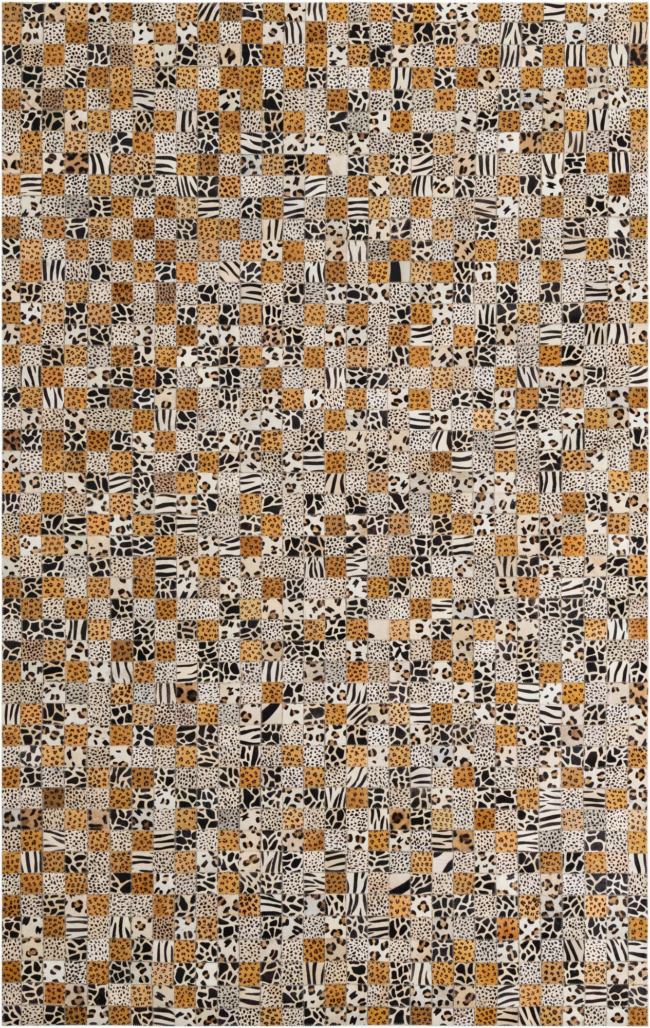5' 1 x 8' 1 Cowhide Leather Rug