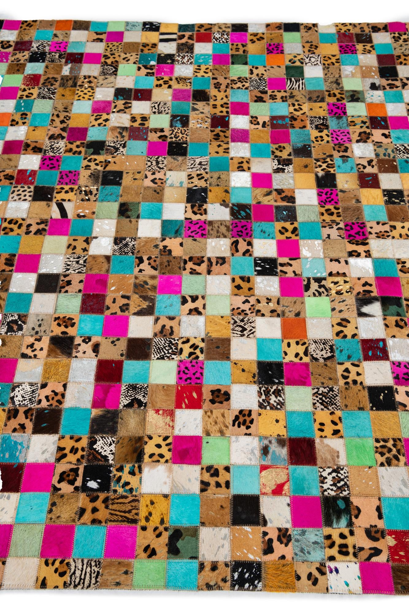 5' 1 x 8' Cowhide Leather Rug