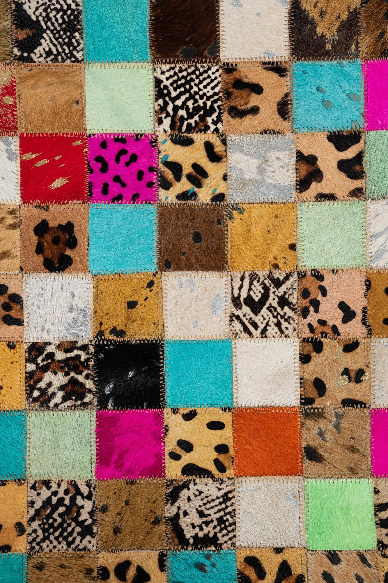 5' 1 x 8' Cowhide Leather Rug