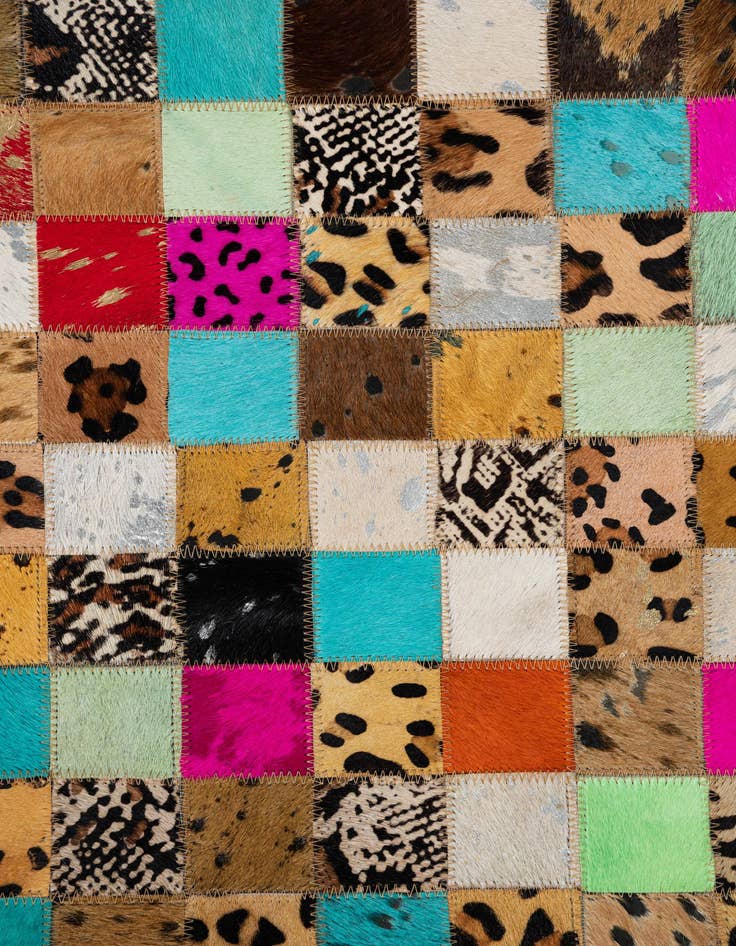 Detail image of 5' 1 x 8' Cowhide Leather Rug