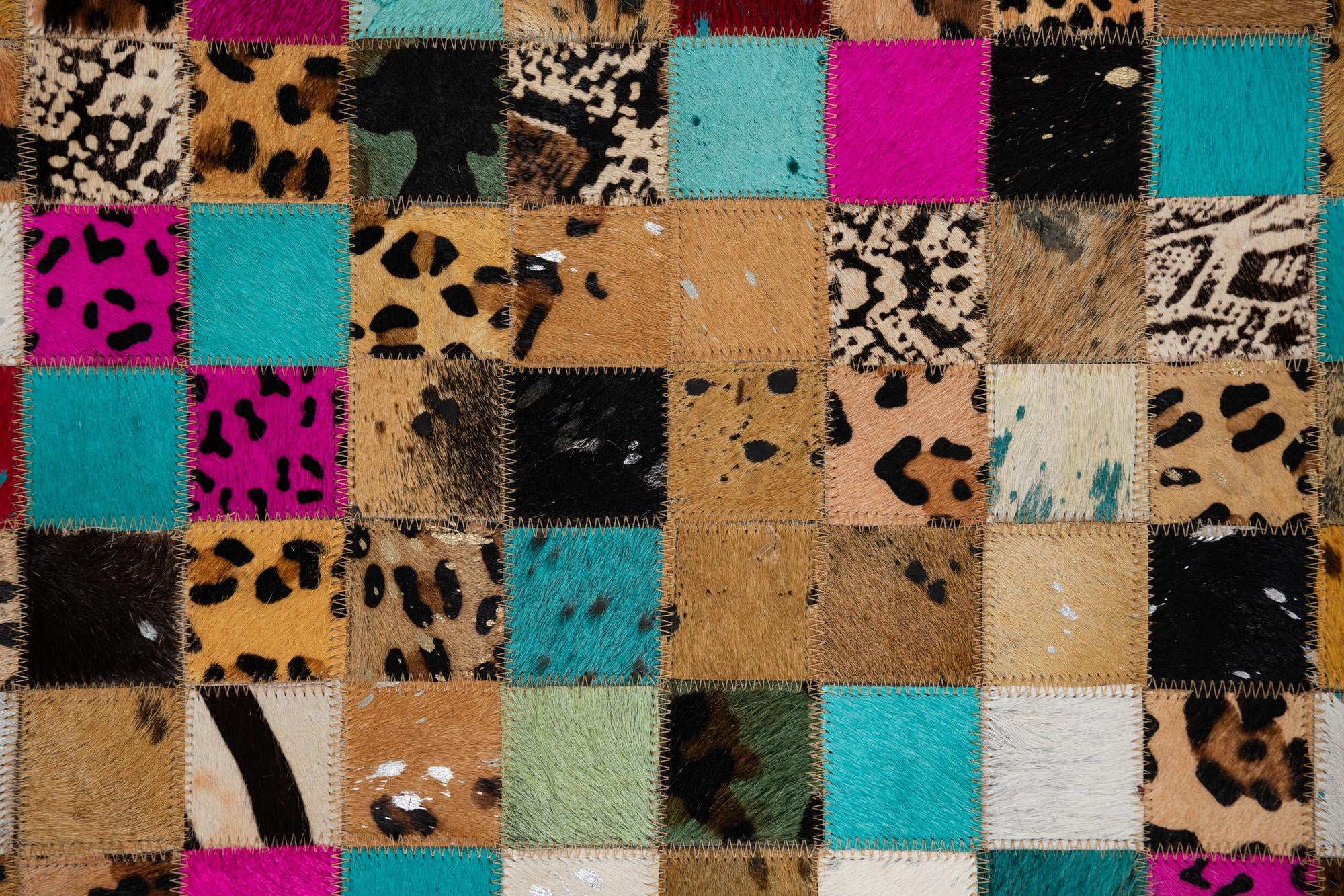 5' 1 x 8' Cowhide Leather Rug