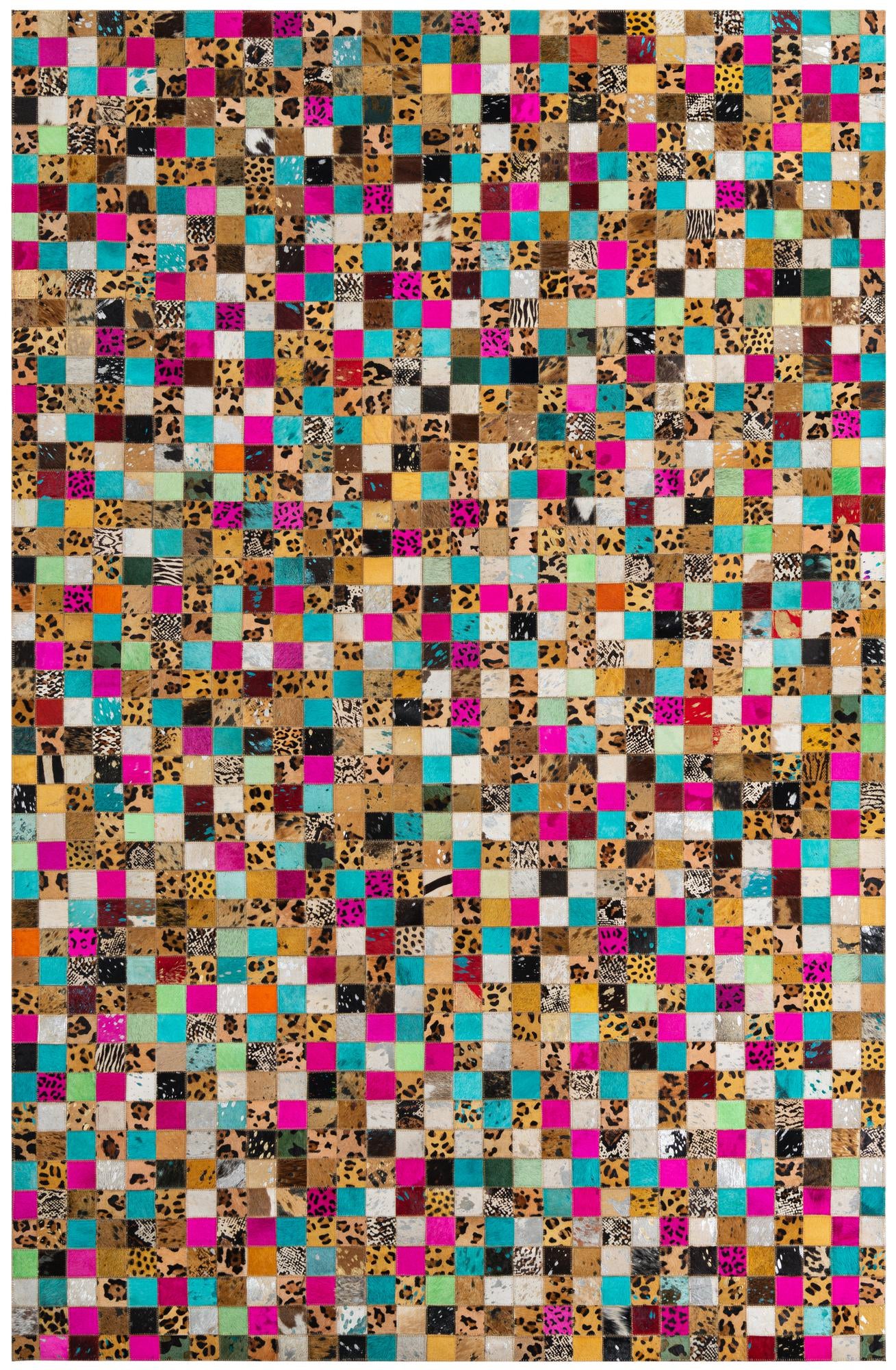 5' 1 x 8' Cowhide Leather Rug