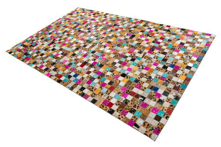 5' 1 x 8' Cowhide Leather Rug