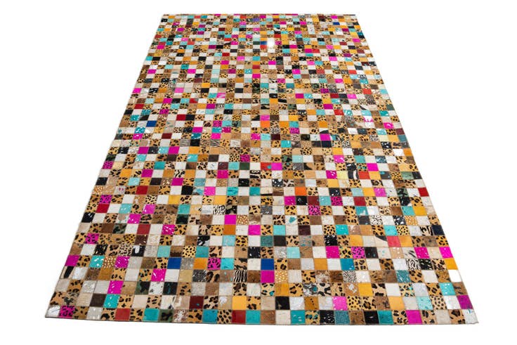 Detail image of 5' 1 x 8' Cowhide Leather Rug