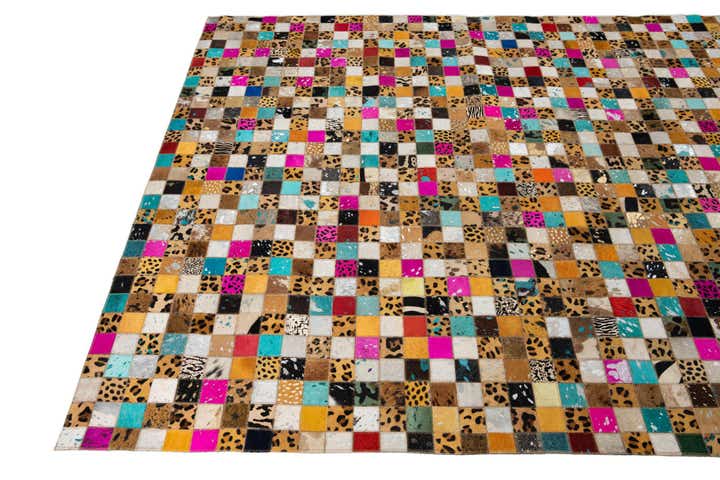 5' 1 x 8' Cowhide Leather Rug