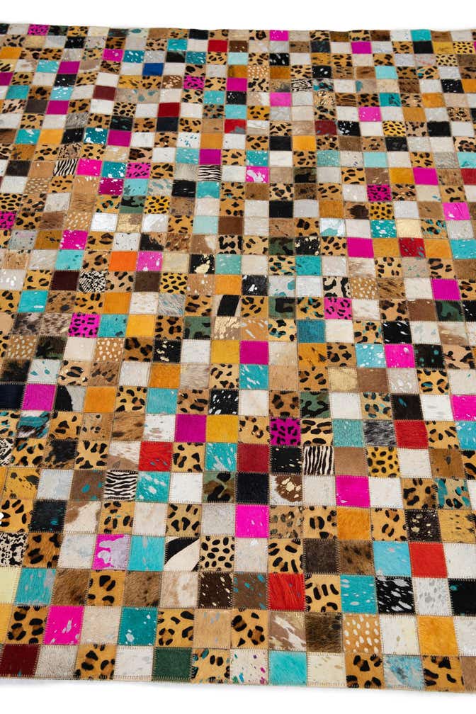 5' 1 x 8' Cowhide Leather Rug