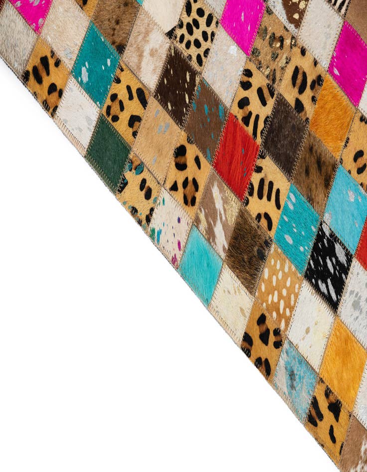 Detail image of 5' 1 x 8' Cowhide Leather Rug