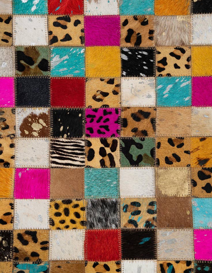 Detail image of 5' 1 x 8' Cowhide Leather Rug