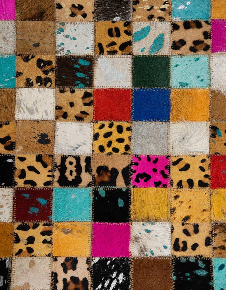 Detail image of 5' 1 x 8' Cowhide Leather Rug