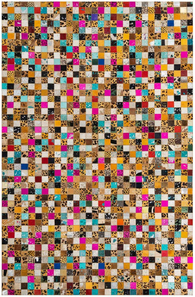 5' 1 x 8' Cowhide Leather Rug