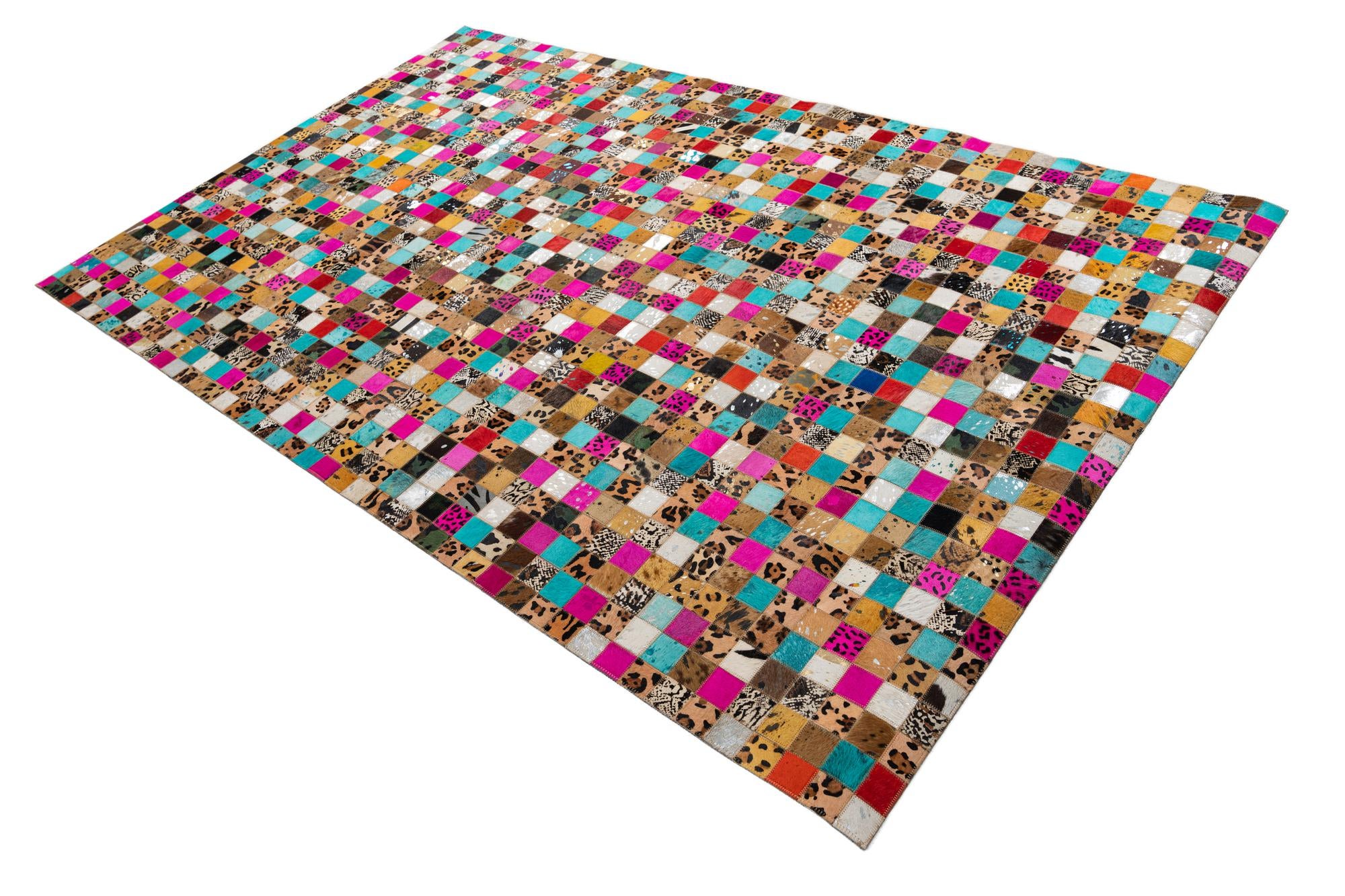 5' x 7' 10 Cowhide Leather Rug