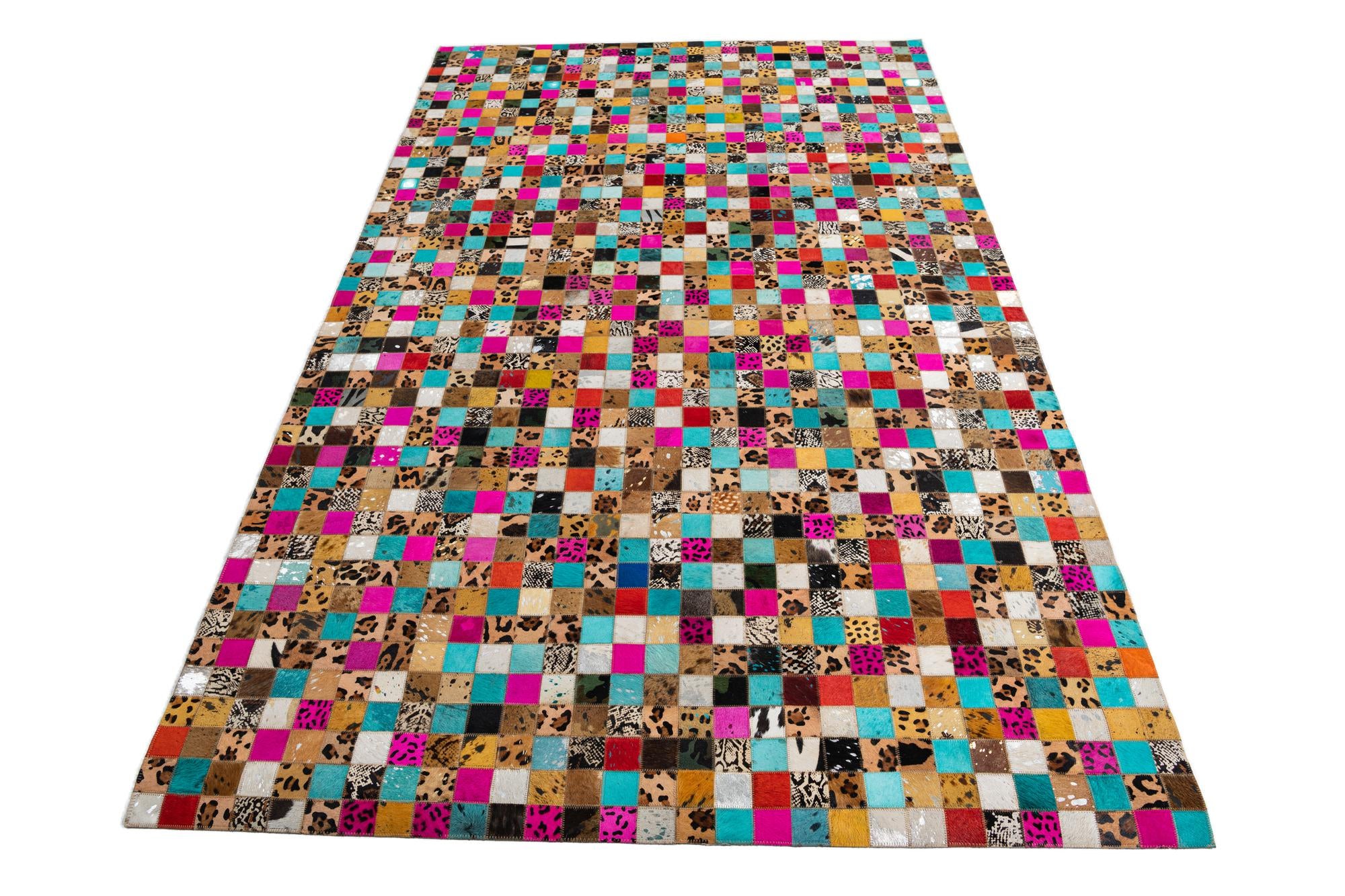 5' x 7' 10 Cowhide Leather Rug