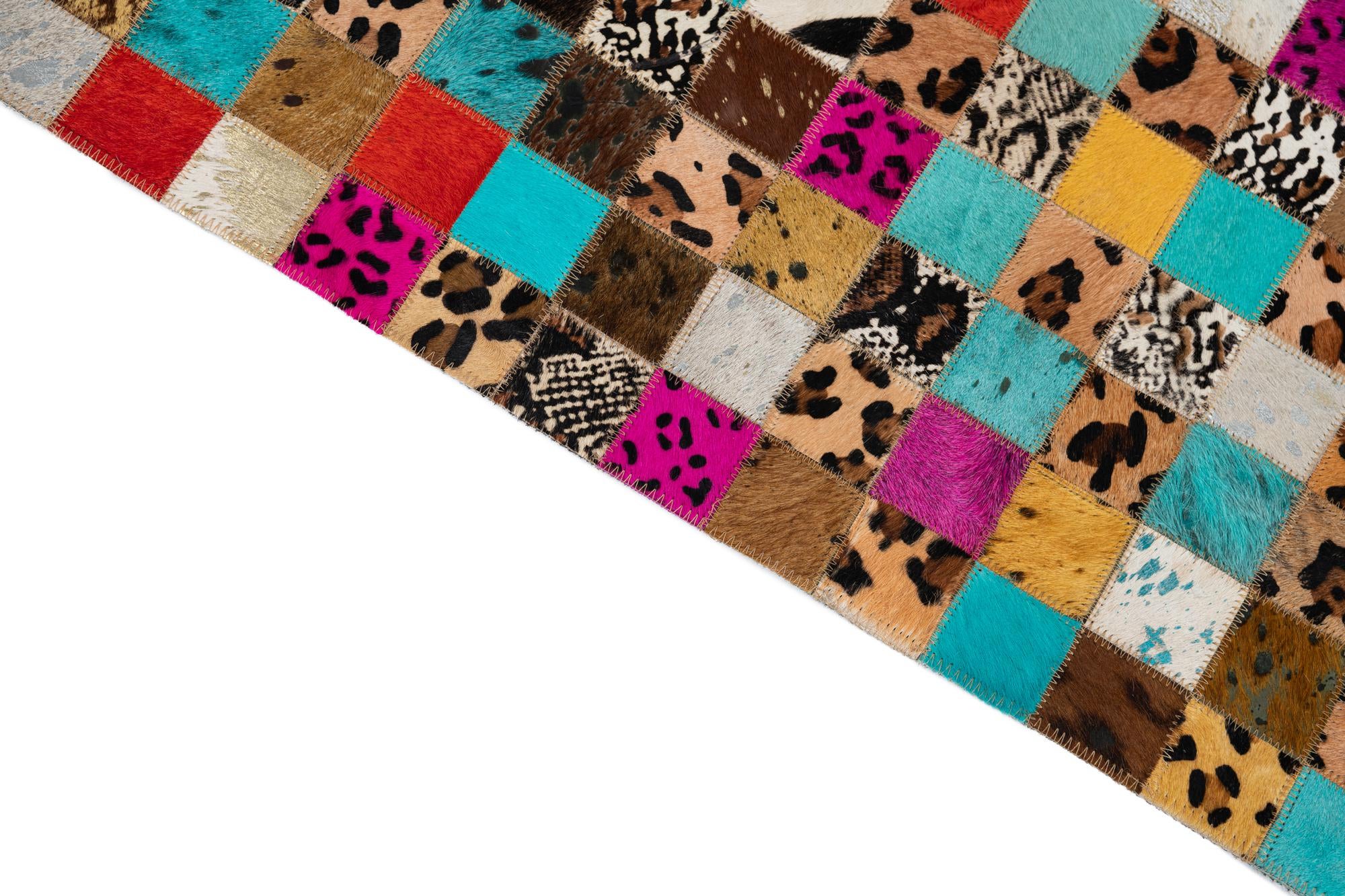 5' x 7' 10 Cowhide Leather Rug