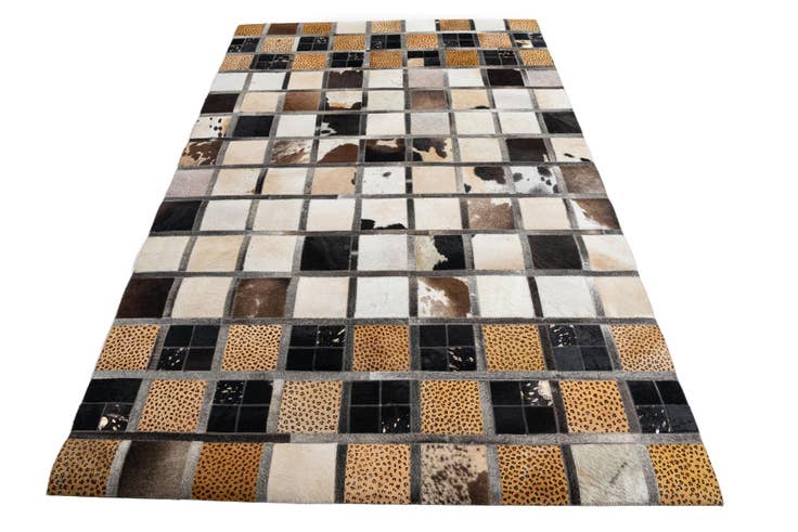 Detail image of 5' 1 x 7' 10 Cowhide Leather Rug