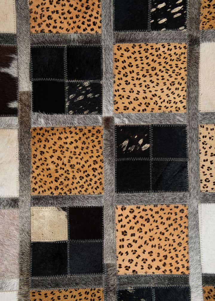 5' 1 x 7' 10 Cowhide Leather Rug