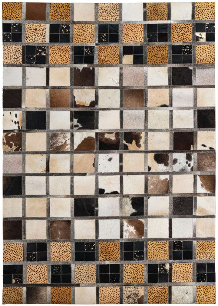 5' 1 x 7' 10 Cowhide Leather Rug