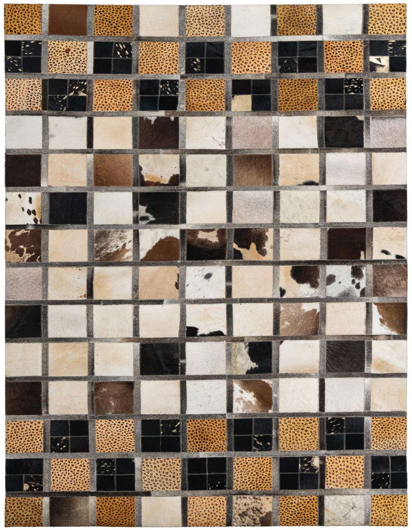 5' 1 x 7' 10 Cowhide Leather Rug