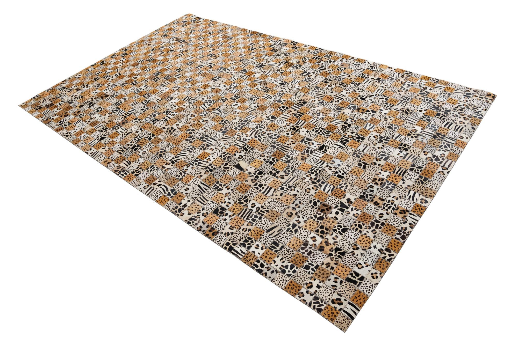 5' 1 x 8' 1 Cowhide Leather Rug