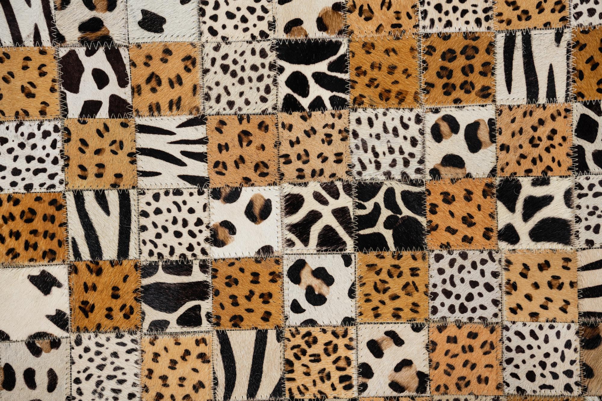 5' 1 x 8' 1 Cowhide Leather Rug
