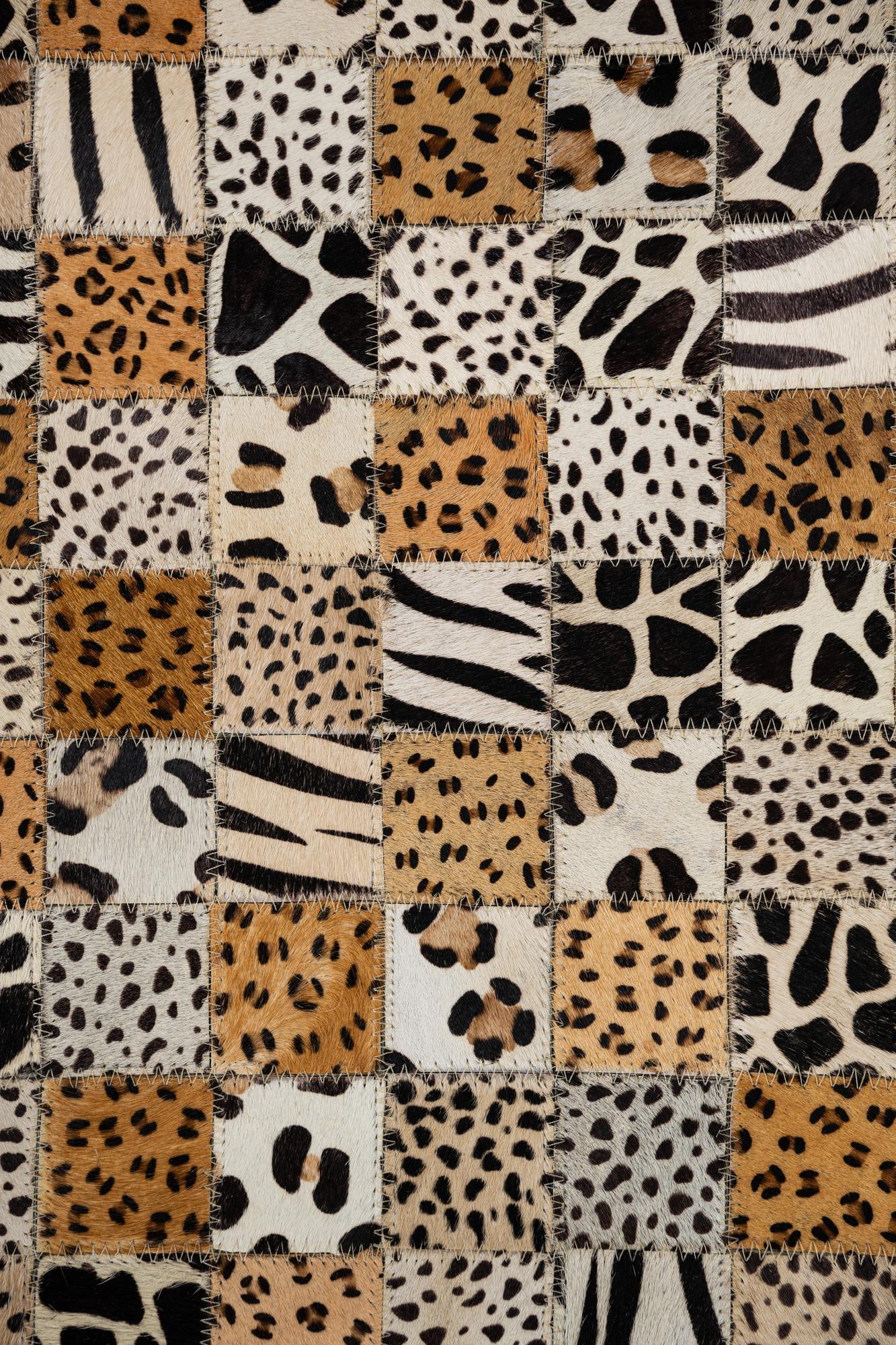 5' 1 x 8' 1 Cowhide Leather Rug