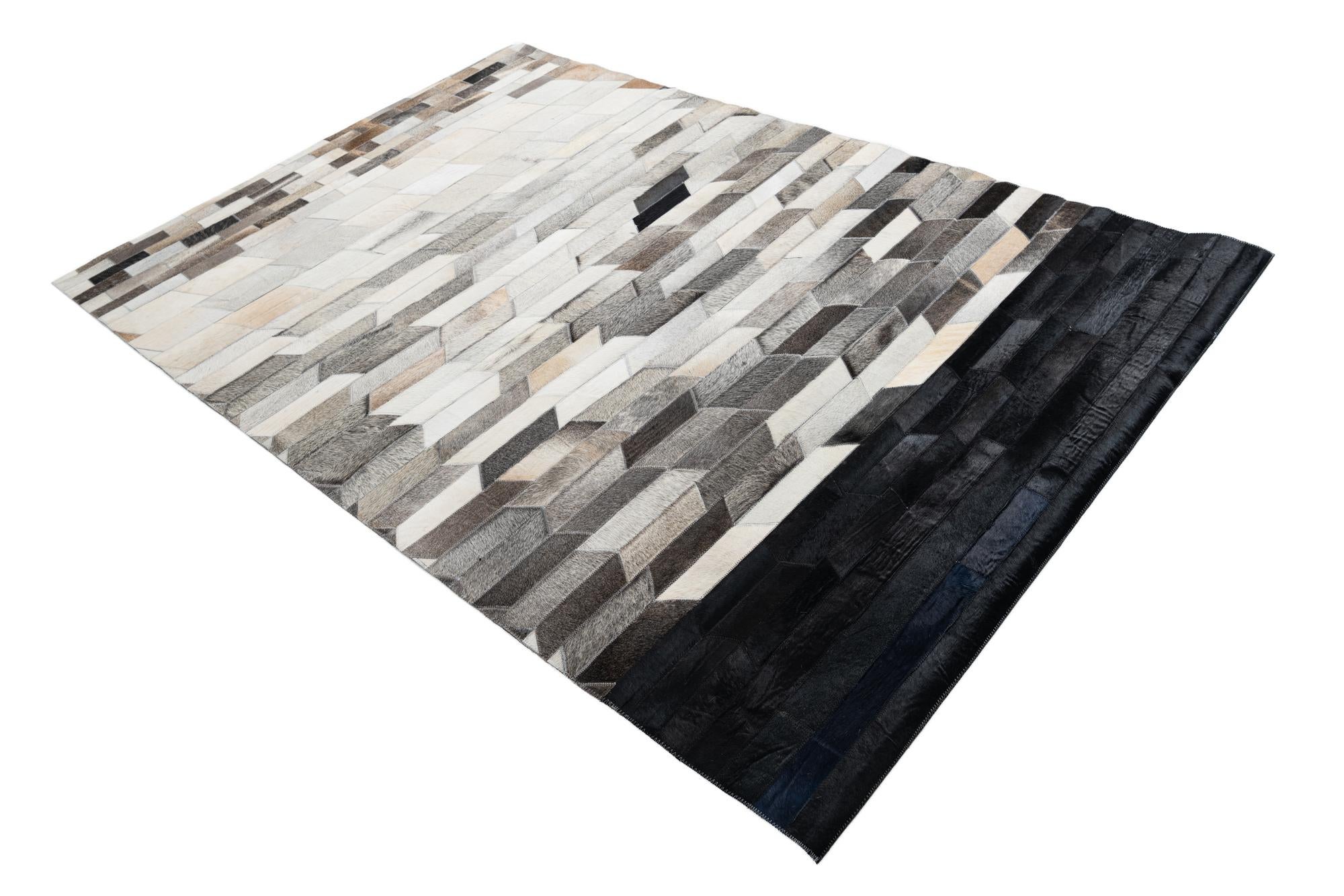 5' 1 x 7' 5 Cowhide Leather Rug