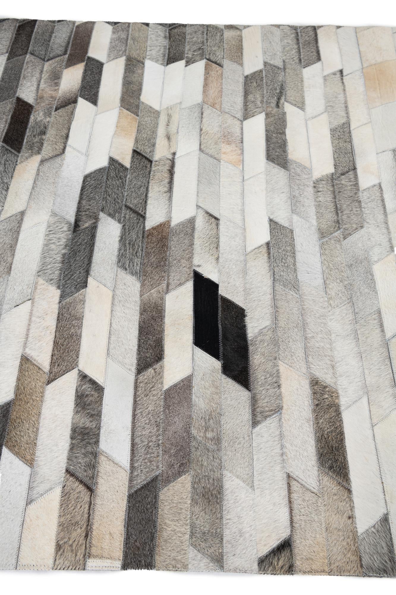 5' 1 x 7' 5 Cowhide Leather Rug