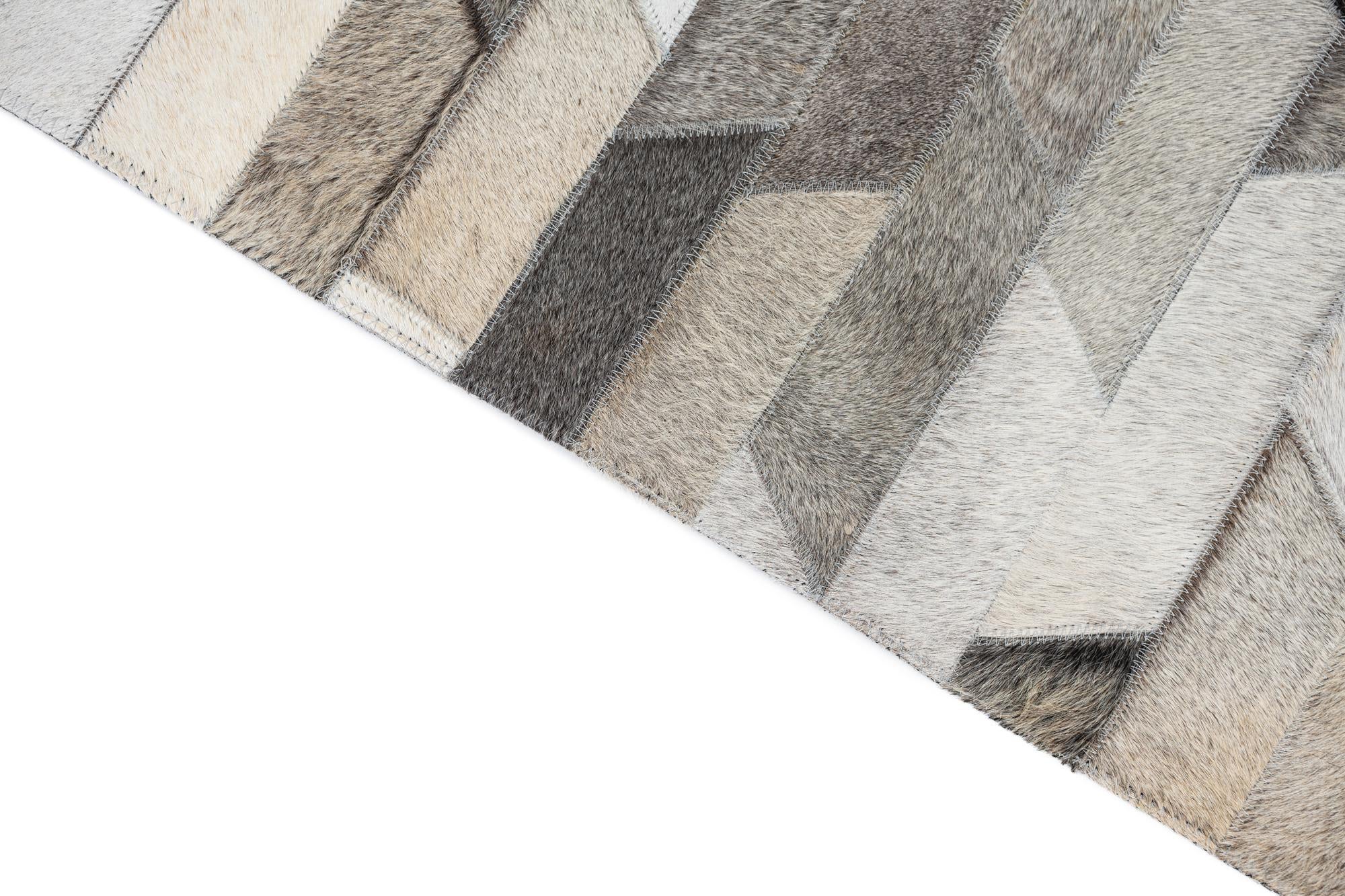 5' 1 x 7' 5 Cowhide Leather Rug