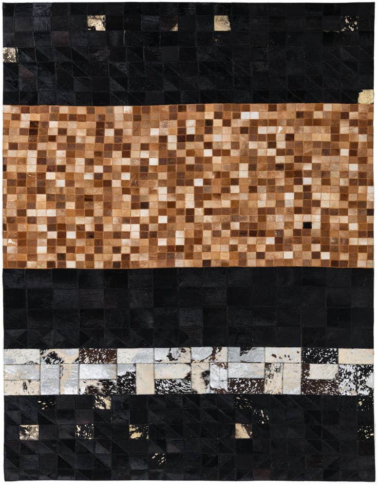 Detail image of 5' 1 x 8' Cowhide Leather Rug