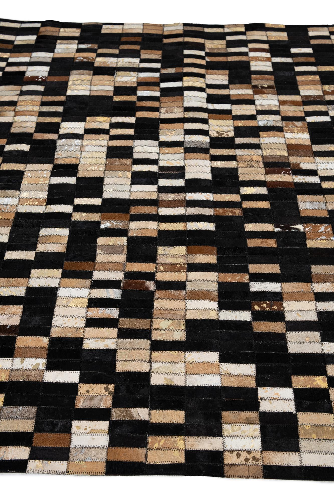 5' 1 x 7' 10 Cowhide Leather Rug