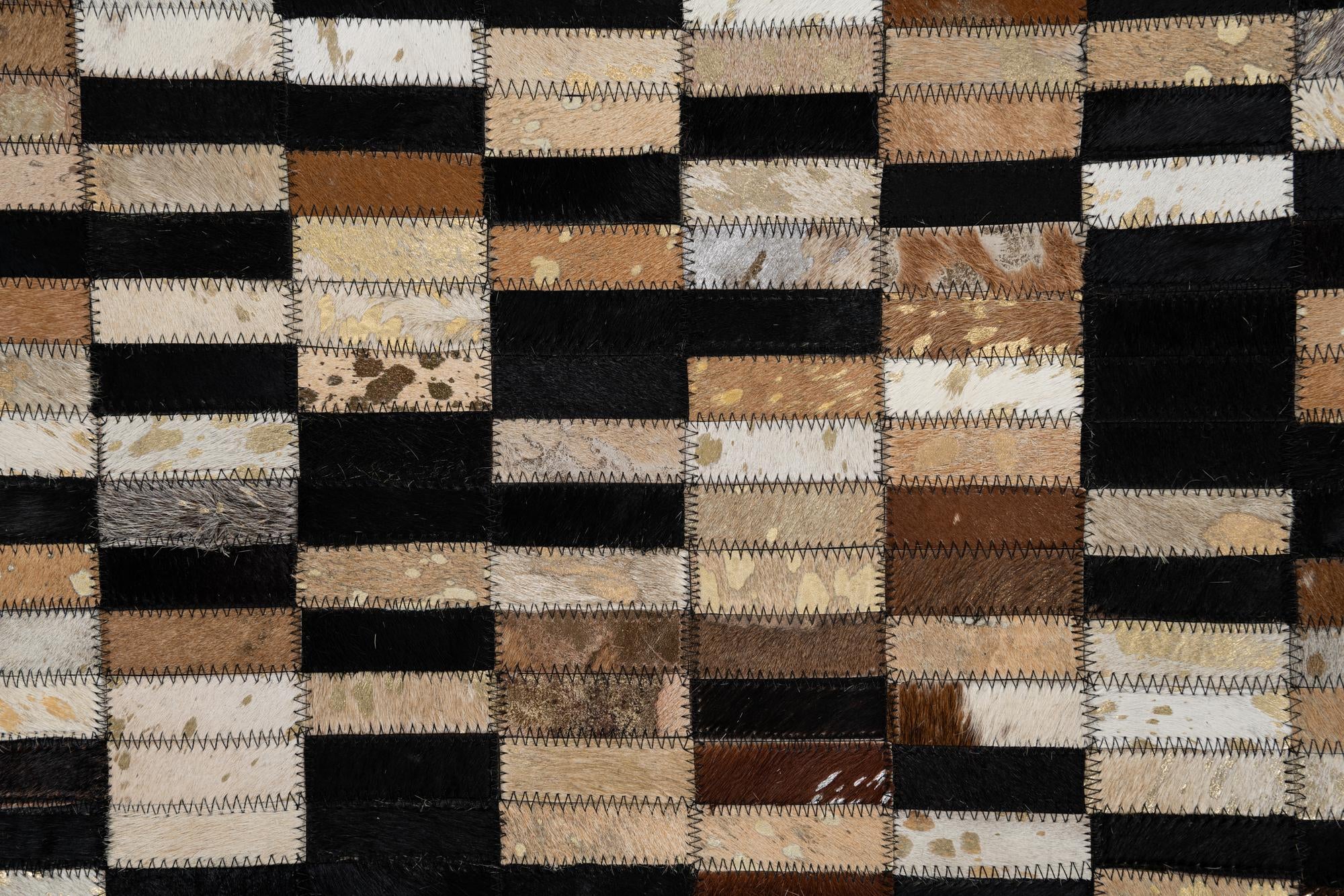 5' 1 x 7' 10 Cowhide Leather Rug