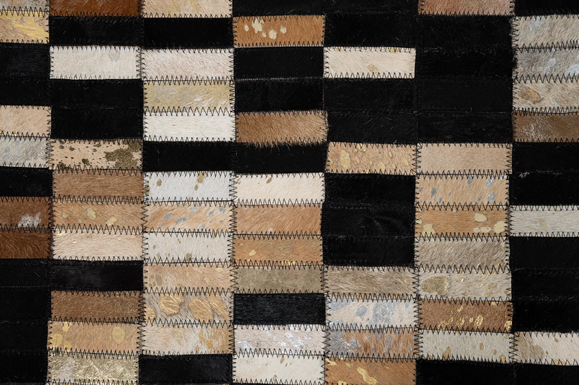 5' 1 x 7' 10 Cowhide Leather Rug