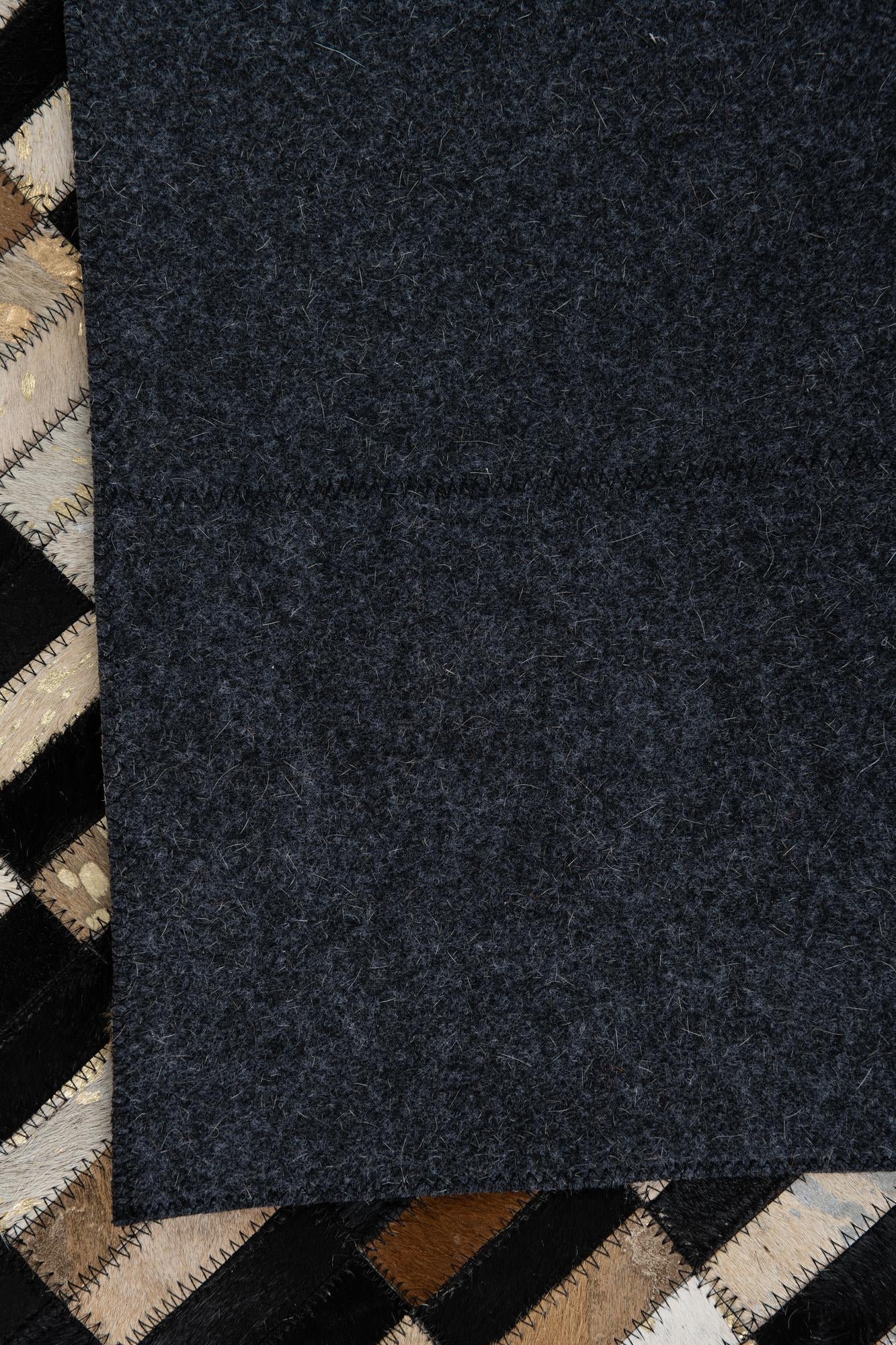 5' 1 x 7' 10 Cowhide Leather Rug