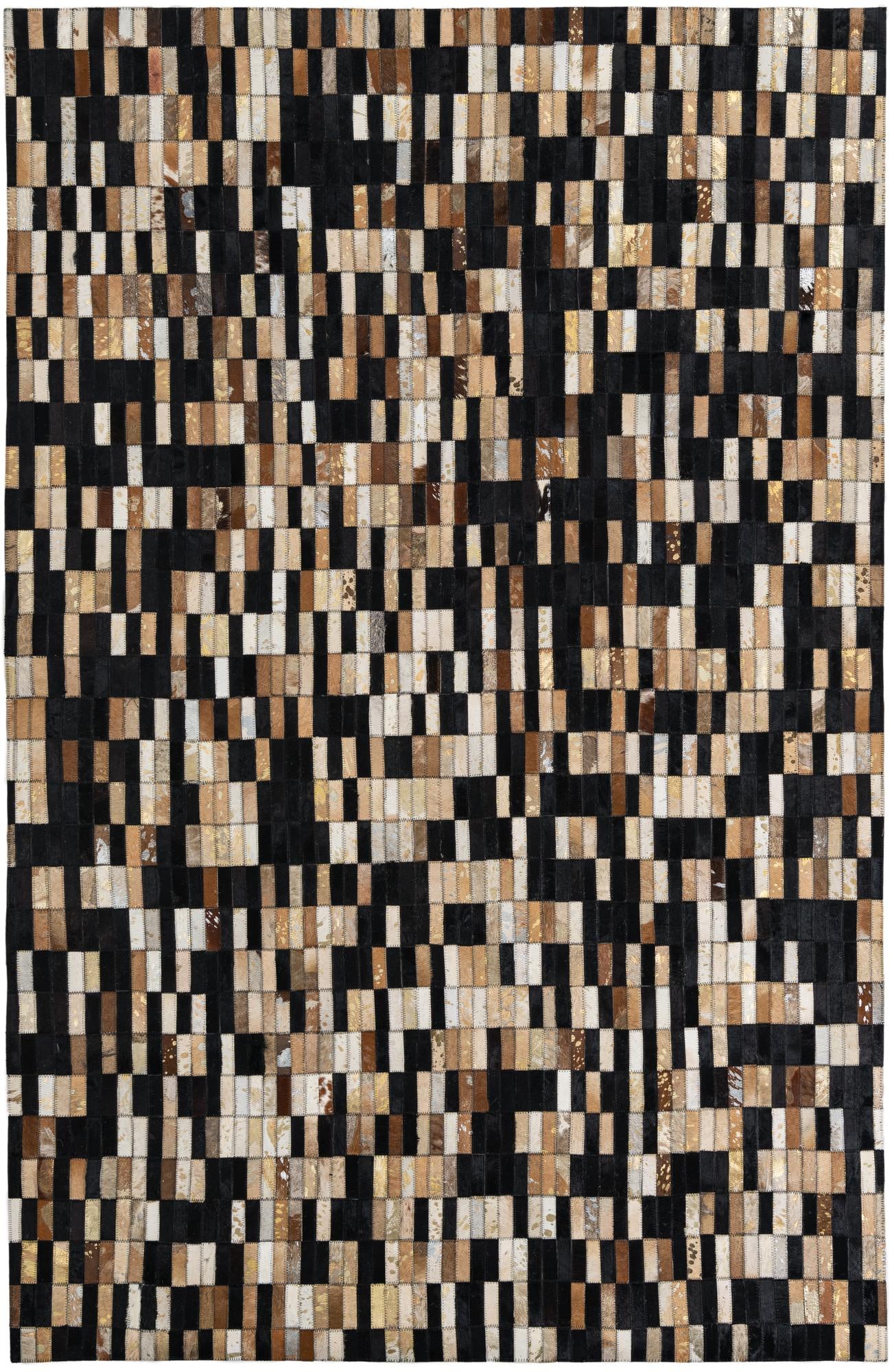5' 1 x 7' 10 Cowhide Leather Rug