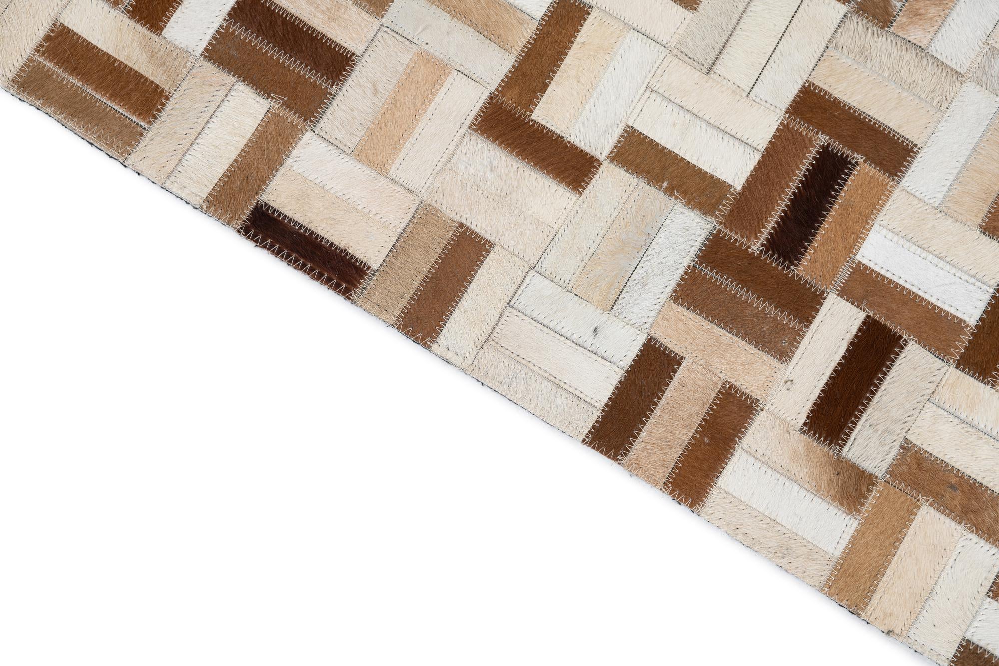 5' 2 x 8' Cowhide Leather Rug