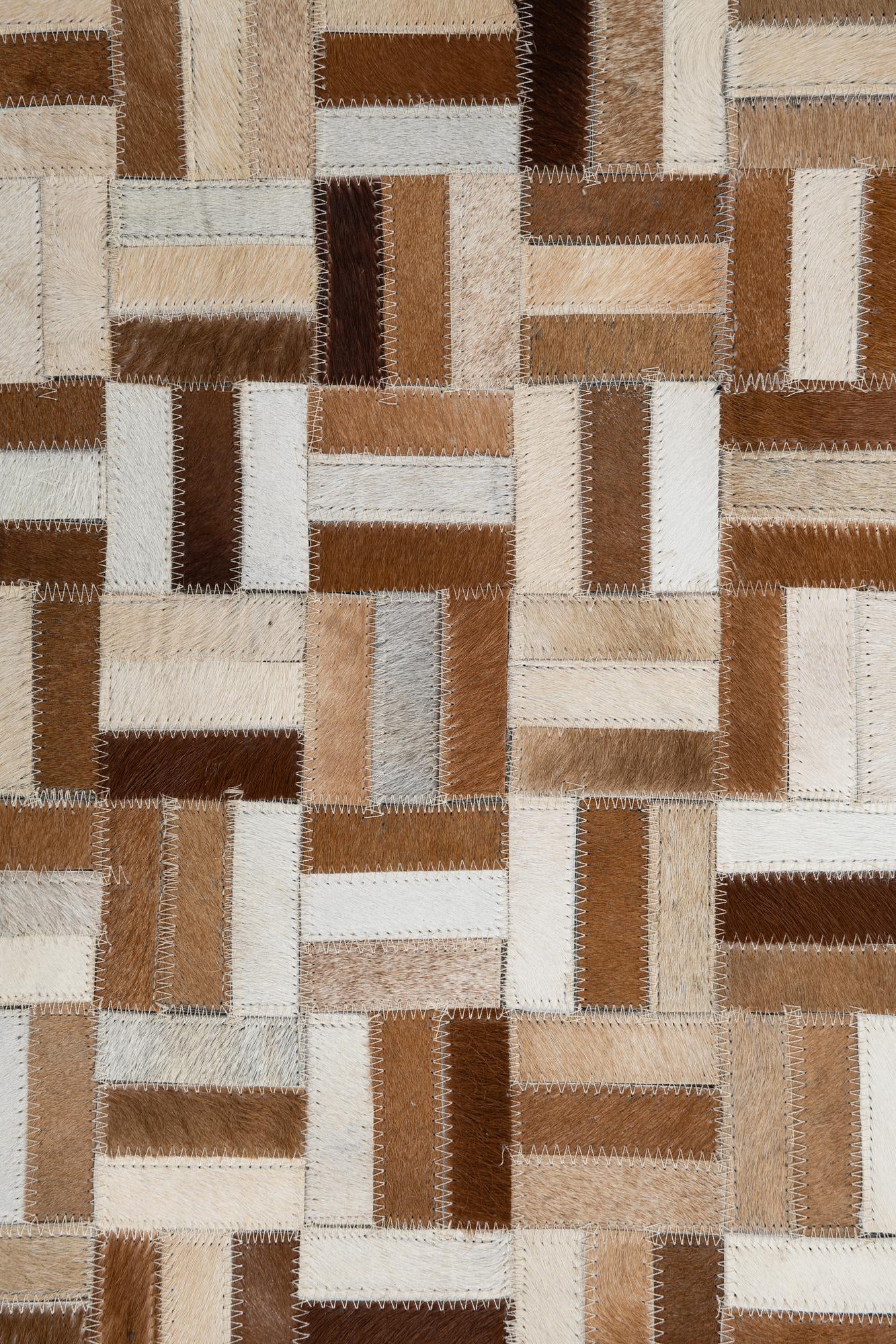 5' 2 x 8' Cowhide Leather Rug