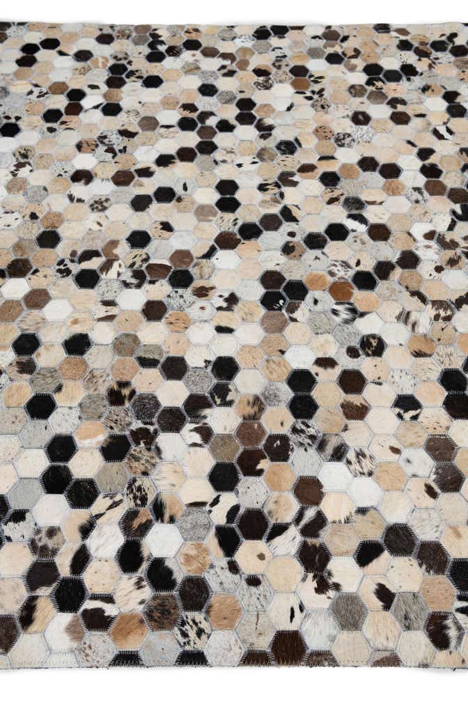 5' 2 x 8' Cowhide Leather Rug