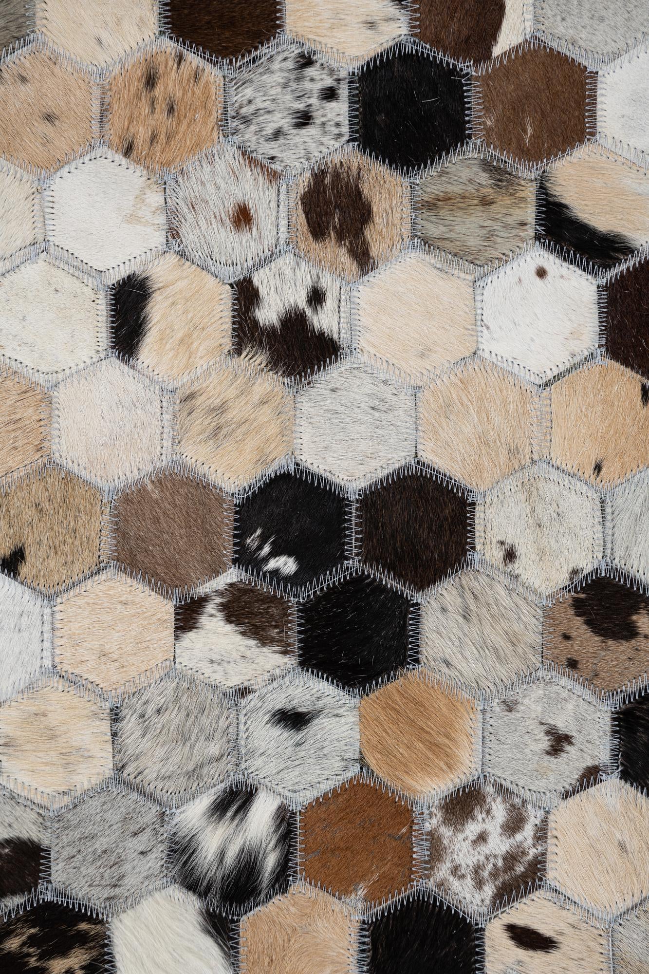 5' 2 x 8' Cowhide Leather Rug