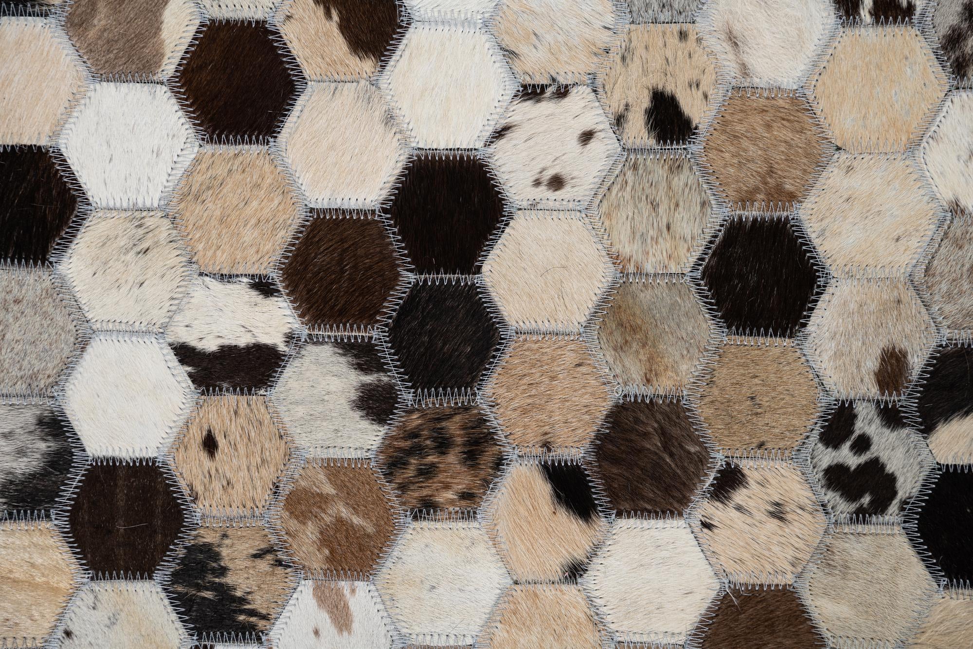 5' 2 x 8' Cowhide Leather Rug