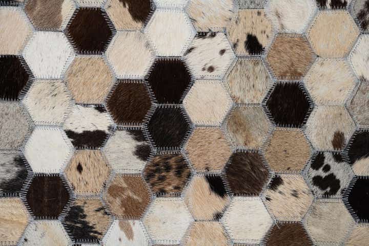 5' 2 x 8' Cowhide Leather Rug