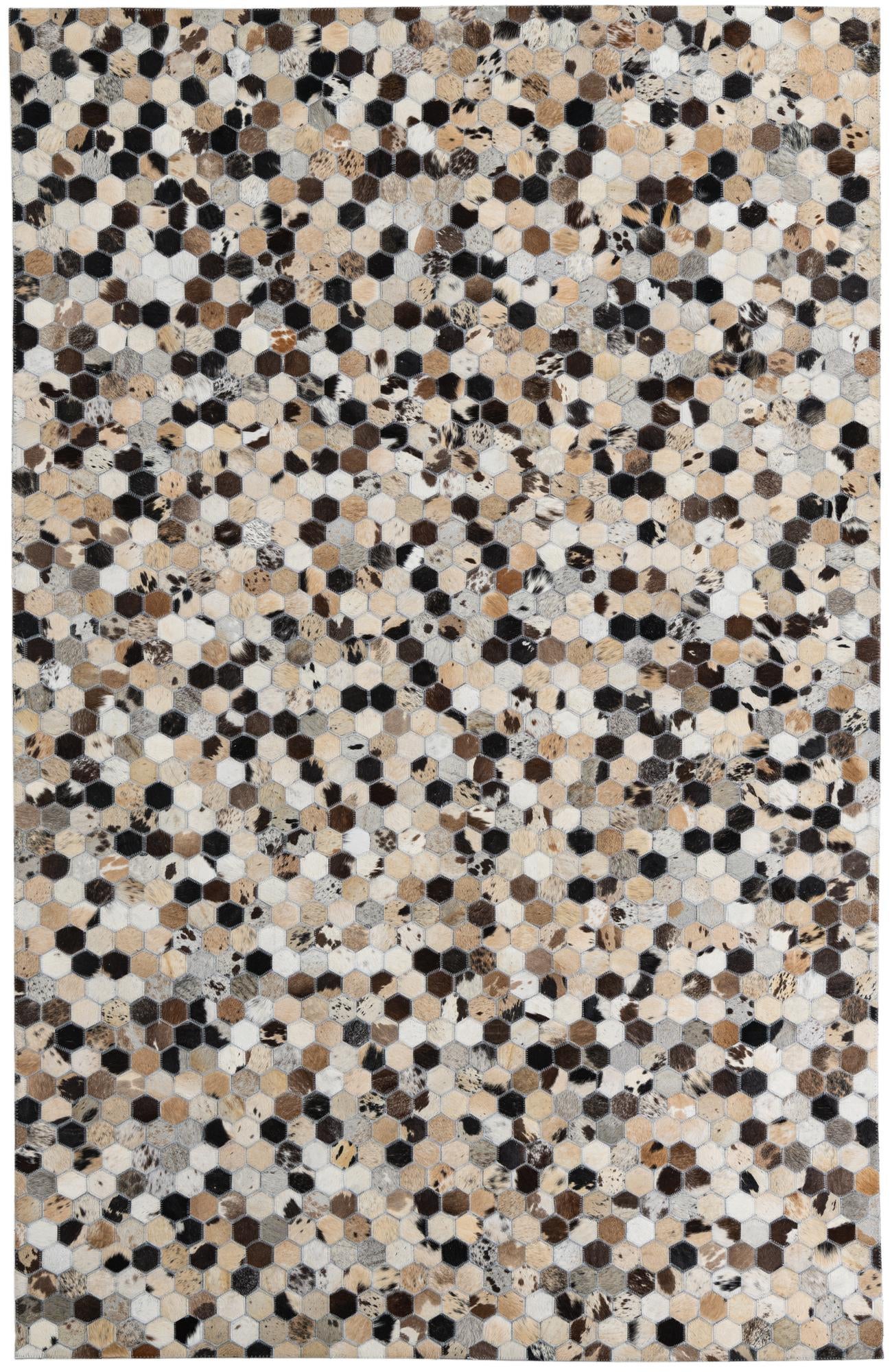 5' 2 x 8' Cowhide Leather Rug