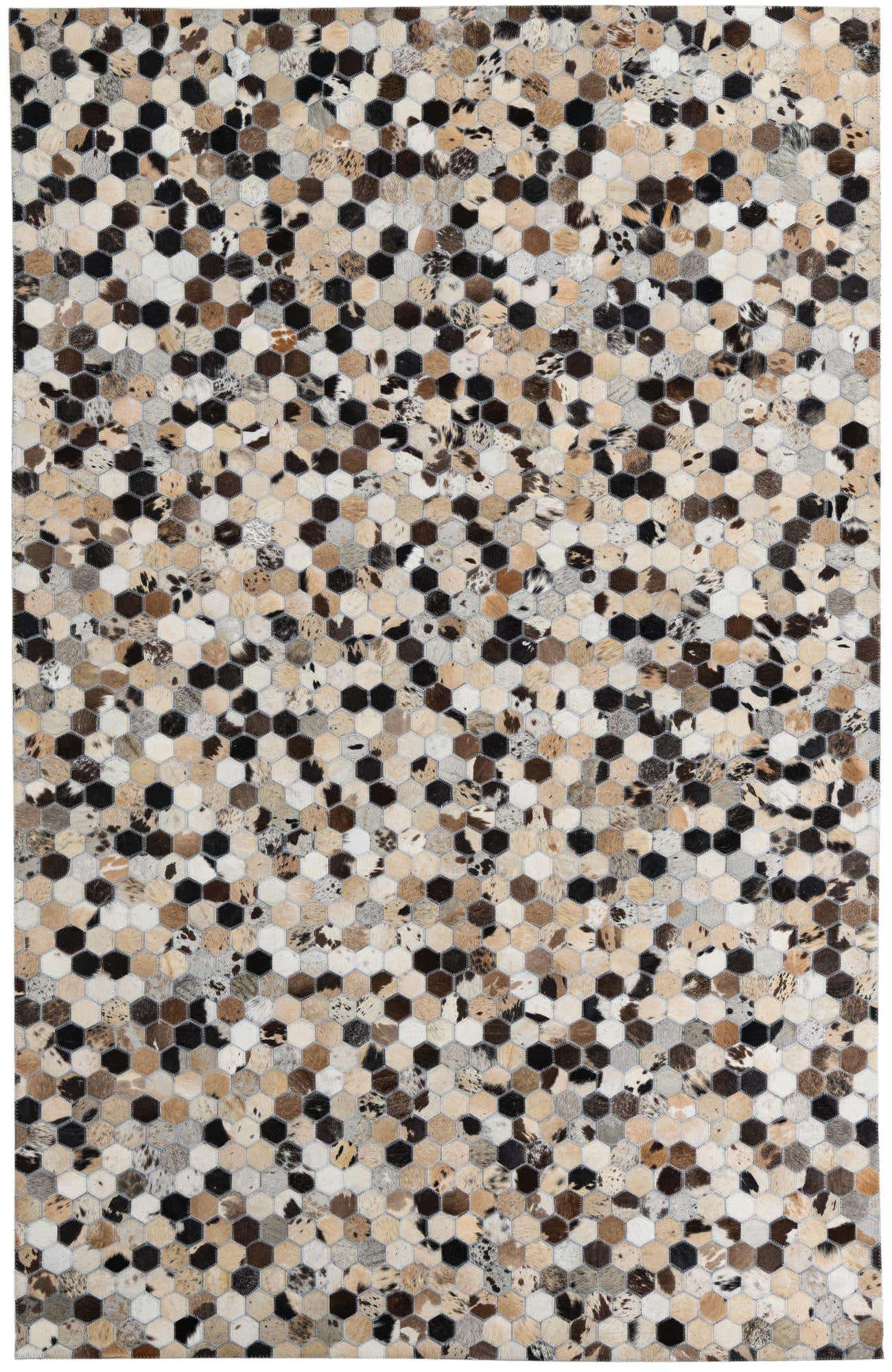 5' 2 x 8' Cowhide Leather Rug