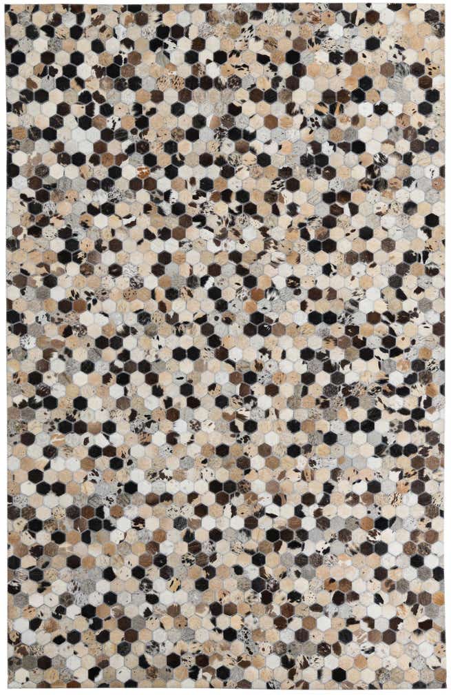 5' 2 x 8' Cowhide Leather Rug