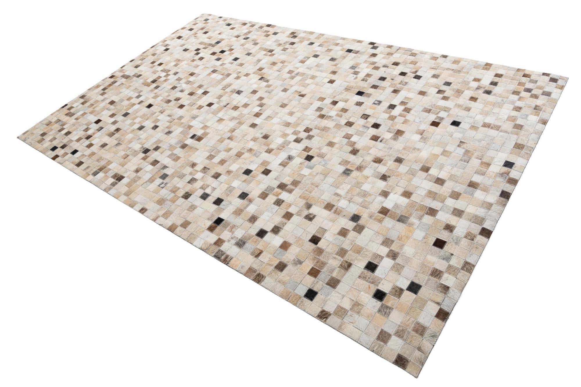 5' 1 x 8' Cowhide Leather Rug