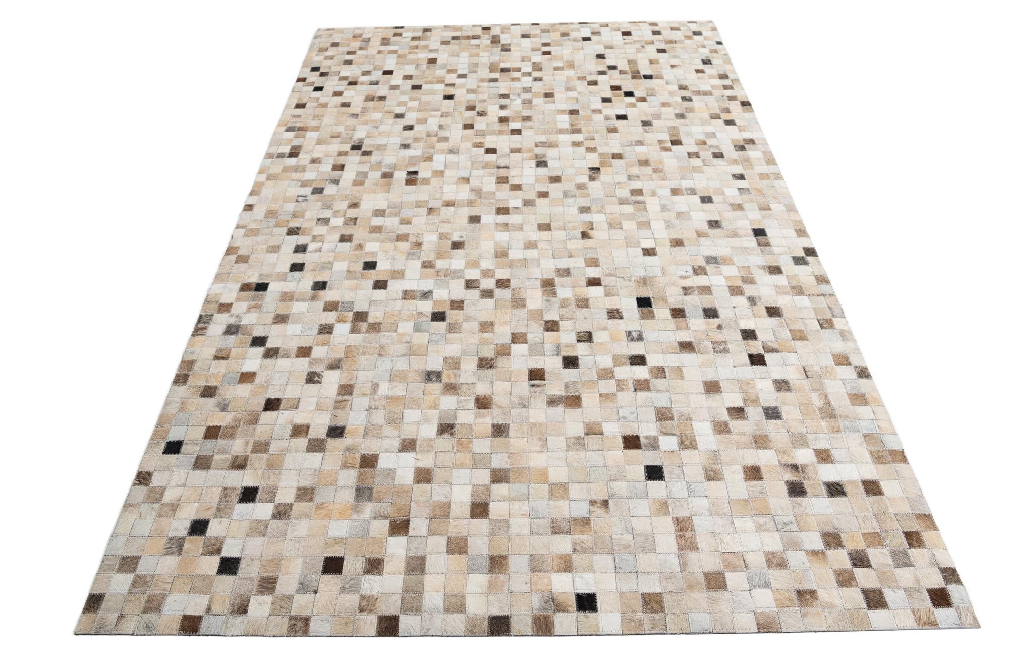 5' 1 x 8' Cowhide Leather Rug