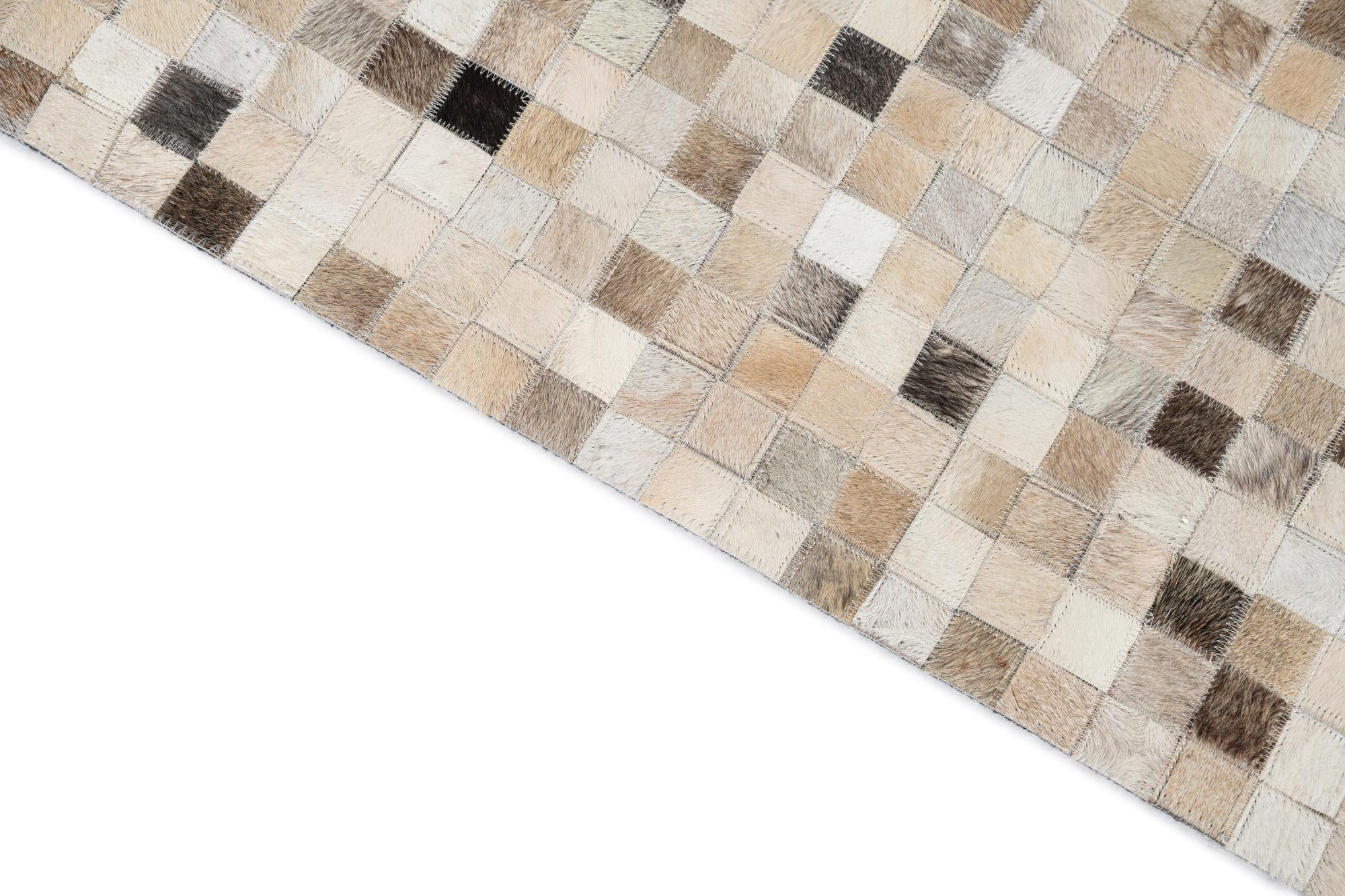5' 1 x 8' Cowhide Leather Rug